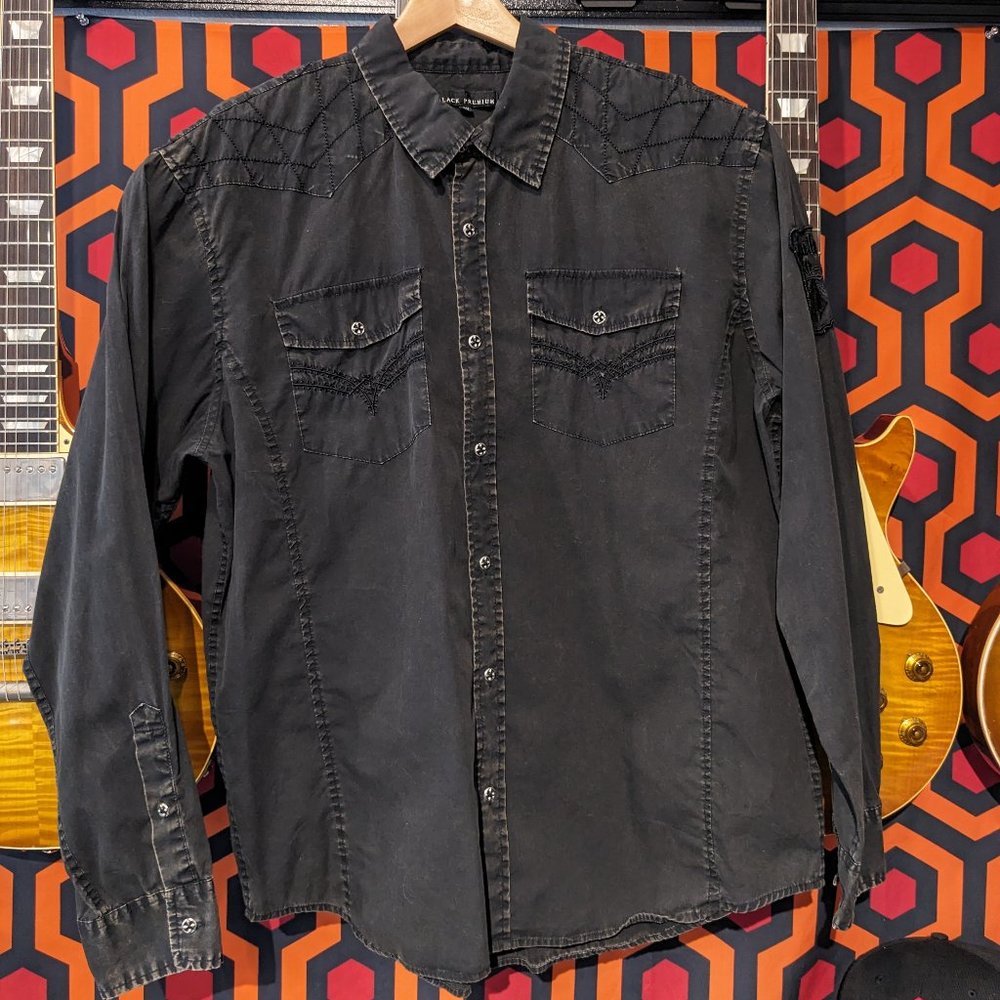 Affliction Black Premium Rhythm Lords Shirt 2XL Long Sleeve Button Up